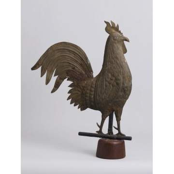 19th Cent.Copper Full Bodied Rooster Weathervane