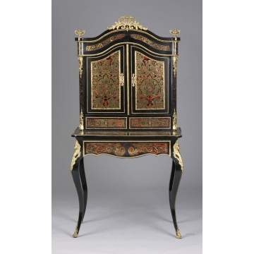 French Boule & Lacquered Ladies Desk w/Brass Mounts