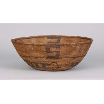 Apache California Mission Basket w/Rattlesnake