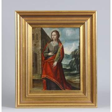 Painting on Copper of St. Catherine