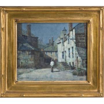 Albert Moulton Foweraker (1873-1941) Evening street scene