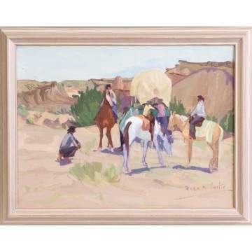 Rosa M. Curtis (1894-1960) Horse scene
