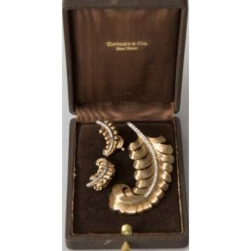 Tiffany & Co. 14K Brooch & Clip-on Earrings