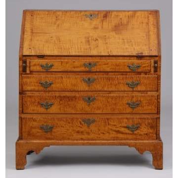 Early 19th Century Chippendale Tiger Maple Drop-front Desk