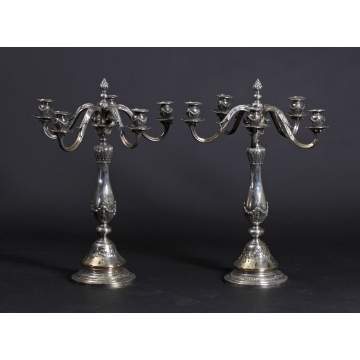 Pair of Large Silver-plate Candelabras