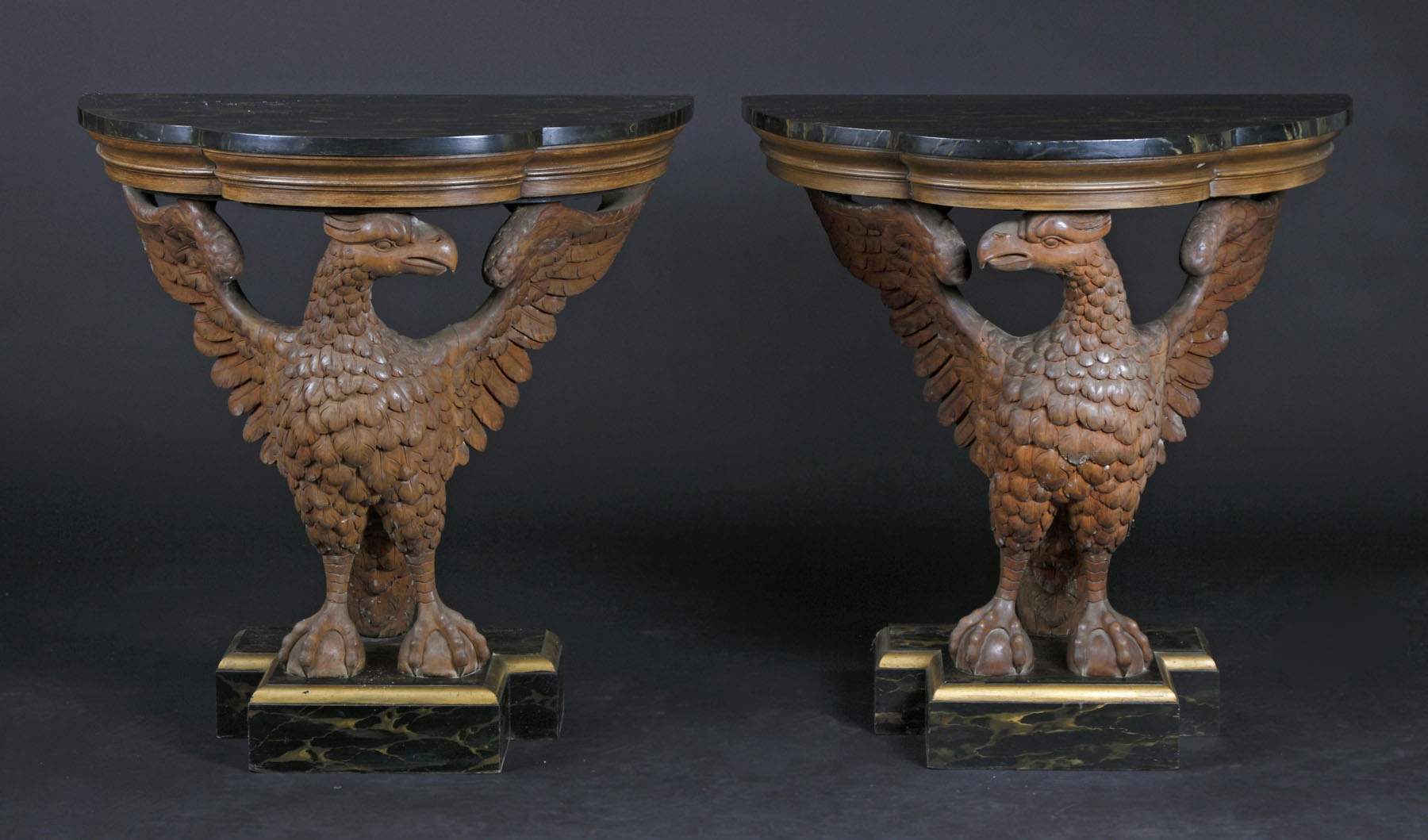 Pair of Carved Eagle Side Tables Cottone Auctions