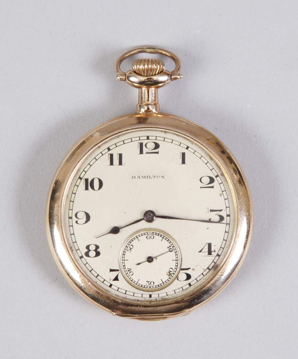 Hamilton, Lancaster, PA, Gold Plated Pocket Watch Cottone Auctions