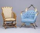 Oak Platform Rocker & Horn Chair 