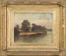 Hudson River School Scene w/Fishing Skiff