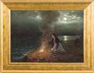 Lemuel M. Wiles (1826 - 1905) Woman by fire
