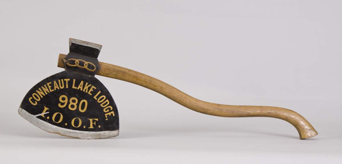 Connneaut Lake Lodge/Heart in Hand Carved Parade Ax