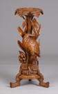 Carved Heron Plant Stand	