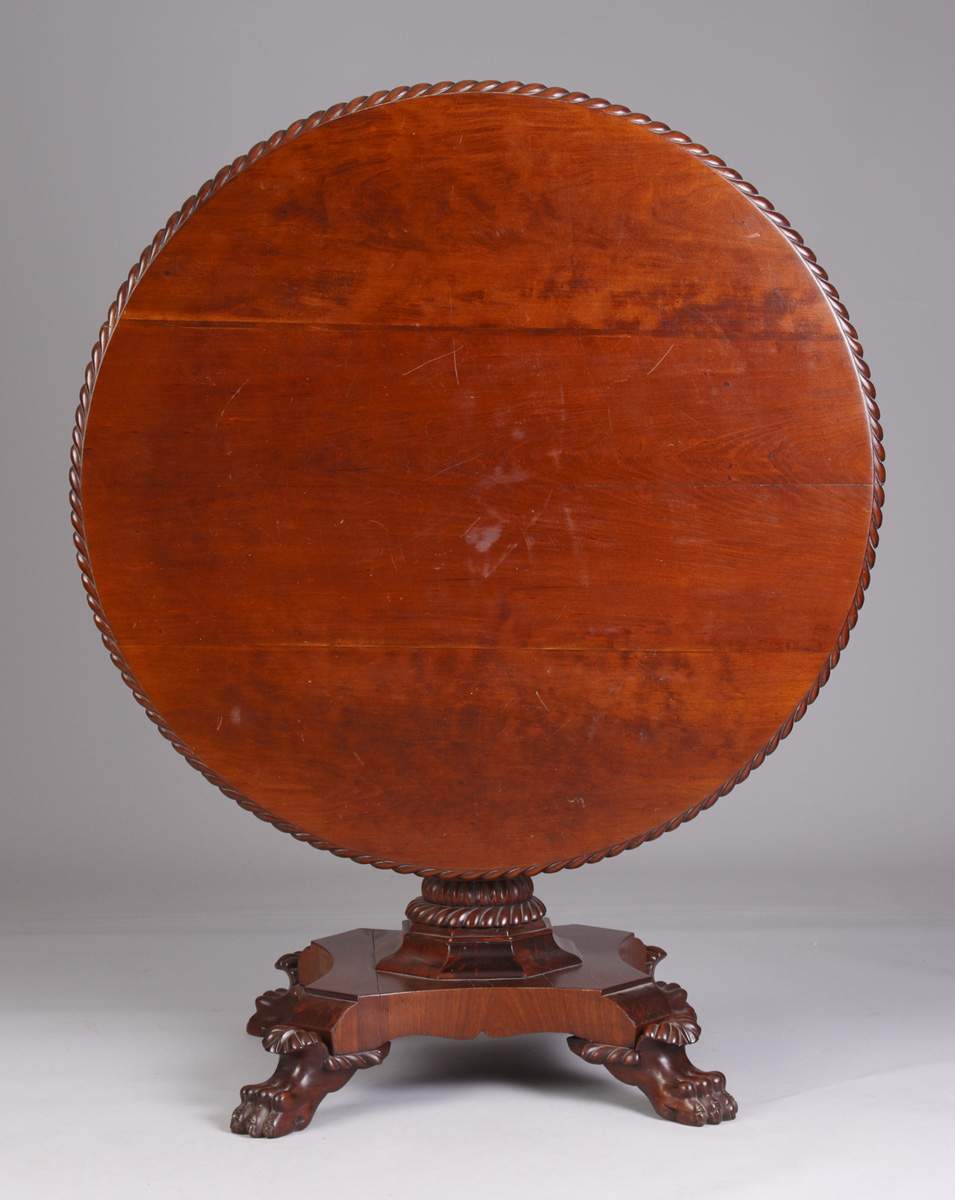 Cherry tilt top table 		