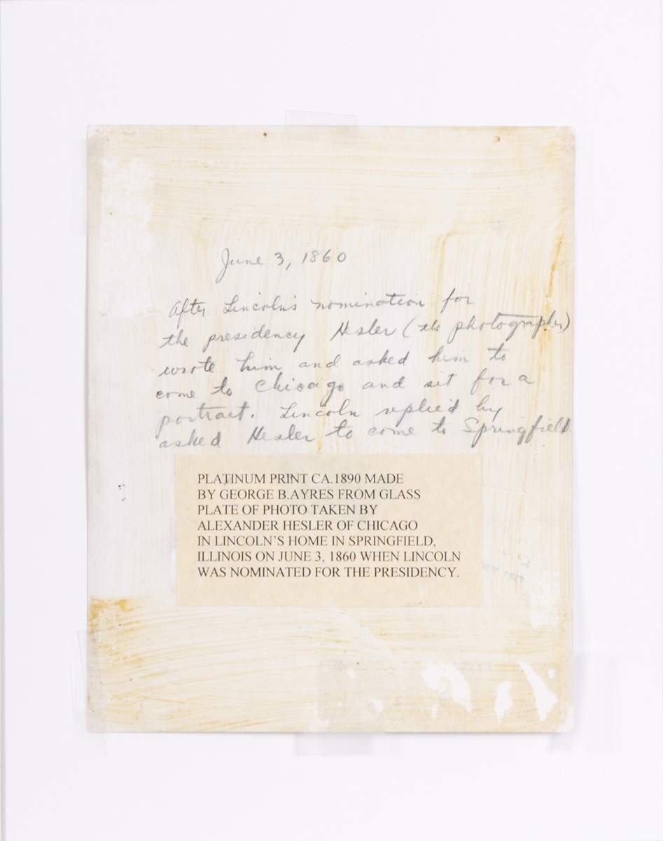 Platinum print of Abraham Lincoln made by George B. Ayres