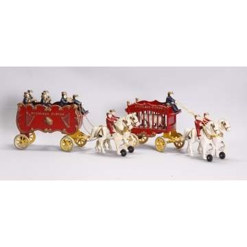 Overland Circus Cast Iron Horse Drawn Wagons