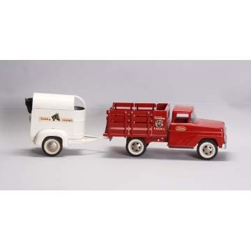 Tonka Farms Pressed Steel Stake Truck w/Trailer