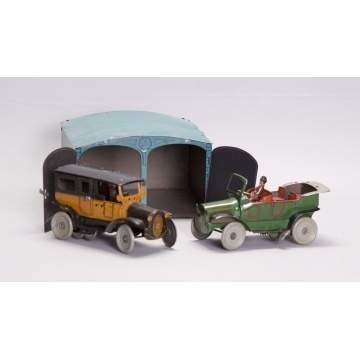 Orobr Germany Lithographed Tin Wind Up Touring Car & Sedan