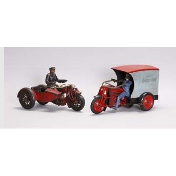 Cast Iron Motorcycles & Traffic Cycle Car
