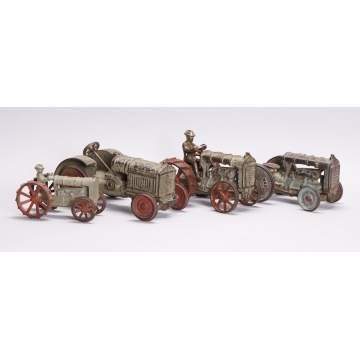 Group of 4 Cast Iron Tractors