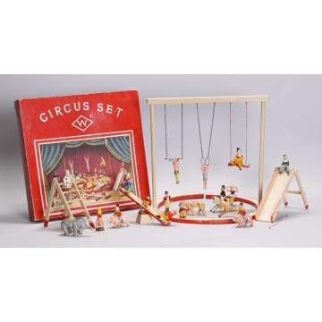 German Composition & Wood Circus Set 