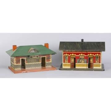 Lithographed Tin Train Stations