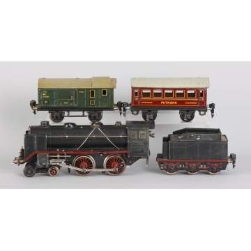 Marklin Locomotive, Tender & 2 Cars