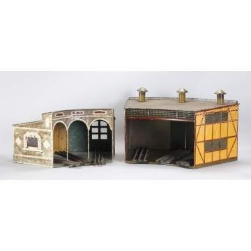 Marklin Hand Painted Tin Train Stations