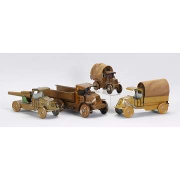 4 Tin Army Vehicles