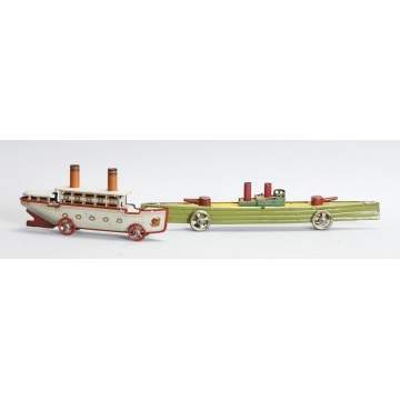 German Tin Penny Toy Steam Ships