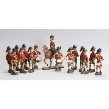 Elastolin Hand Painted Composition Scottish Soldiers