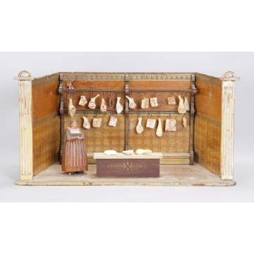 Lithographed & Painted Wood Butcher Shop