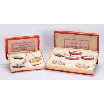 German Hand Painted Tin Boat Sets, "The Little Navy"