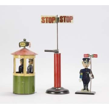 Group of 3 Various Stop & Go Tin Toys