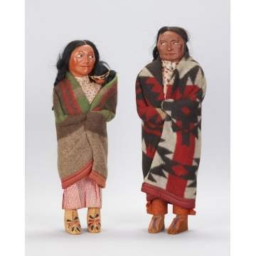 Pair of Skookum Native American Dolls