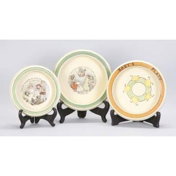 3 Roseville Baby's Plates