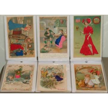 Group of 30 Various Silk Postcards
