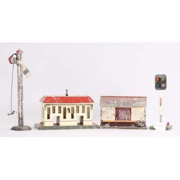 Group of 2 Train Signals & 2 Stations