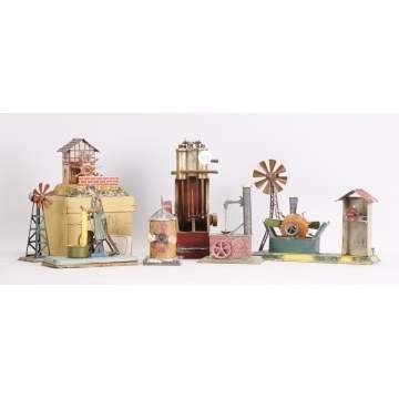 Group of 9 Tin Steam Accessories