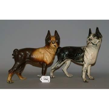 2 Cast Iron Bulldog Doorstops