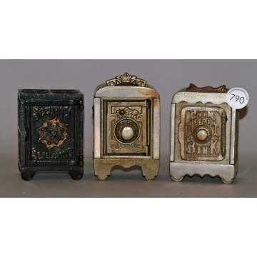 Group of 3 Cast Iron Safe Still Banks