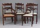 Set 7 Carved Mahogany Dining Chairs