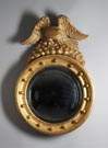 Early 19th Cent. Federal Giltwood Convex Mirror w/Eagle