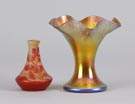 Galle Cameo Cabinet Vase & Steuben Gold Aurene Vase  