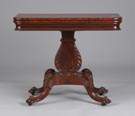Federal Carved Mahogany Card Table	, C. 1820