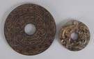 2 Carved Jade Discs