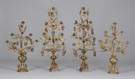 4 Victorian Brass & Candelabras (2 pairs)
