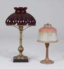Student Lamp Shade & Reverse Painted Bouidour Lamp