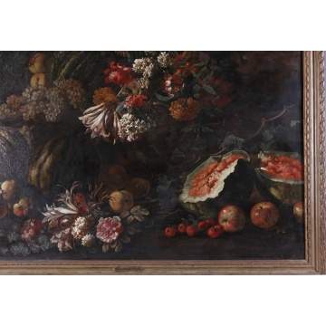 Michelangelo Pace del Campidoglio (Italian, 1610-1670) Still Life, Flowers & Fruit
