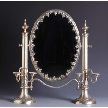 Late 19th Cent. Silver-plate Dressing Mirror