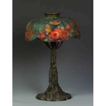 Pairpoint Puffy Lamp w/Butterfly & Rose